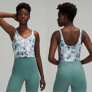 Lululemon Athletica Blue Floral Tank Top
